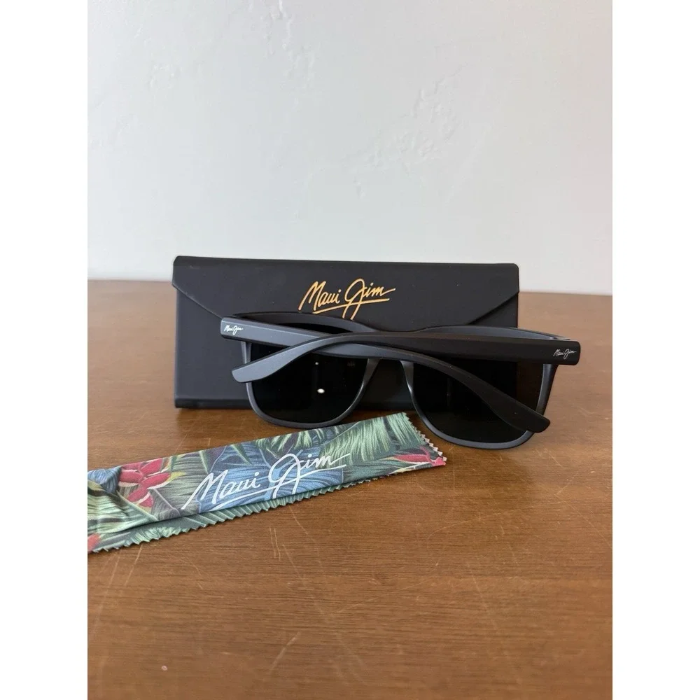 Maui Jim Pehu 55mm Black Polarized Sunglasses NEW MJ0602S-003 Men's XL
